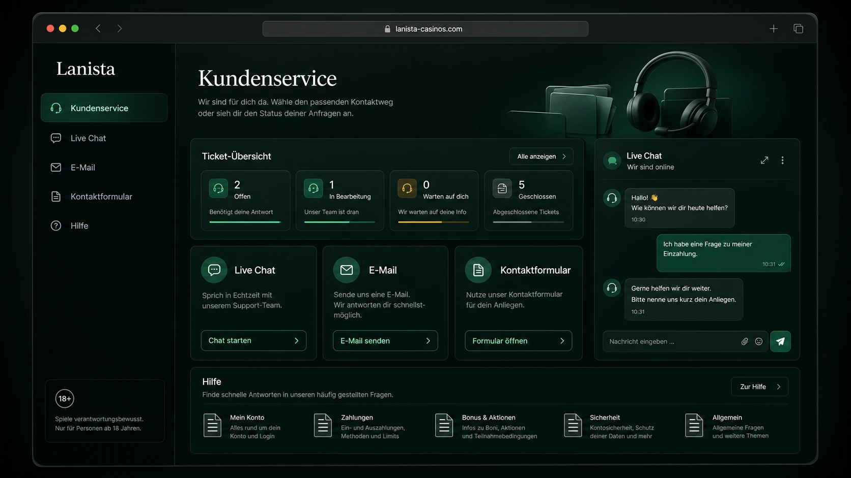 Kundenservice und Unterstützung